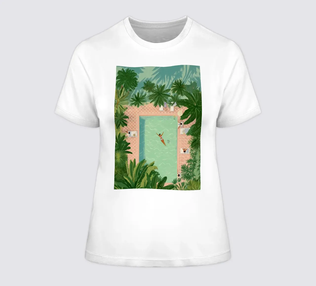 Floating Between Palms and Tiles t-shirt da donna da Clara August