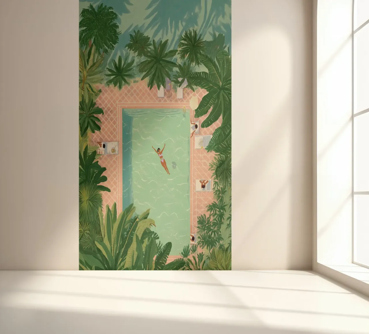 Floating Between Palms and Tiles papel para pared de Clara August