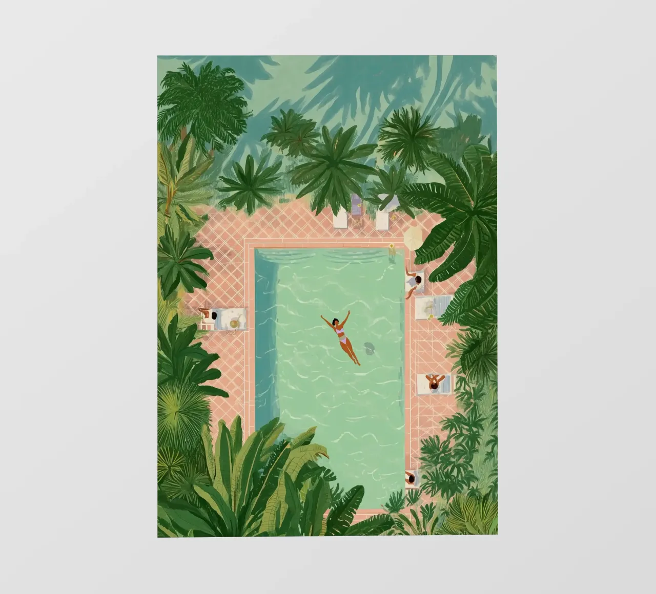 Floating Between Palms and Tiles papel para pared de Clara August