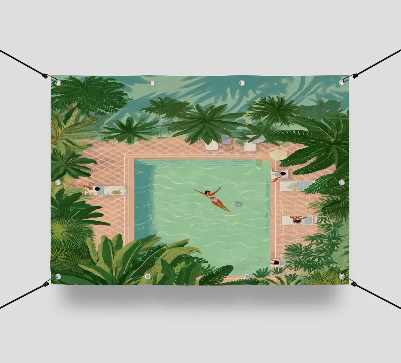 Floating Between Palms and Tiles telo in pvc da Clara August