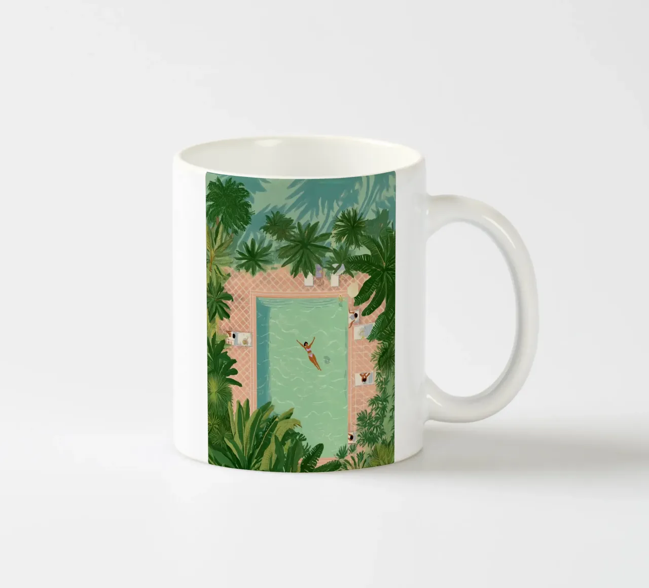 Floating Between Palms and Tiles keramische mok van Clara August