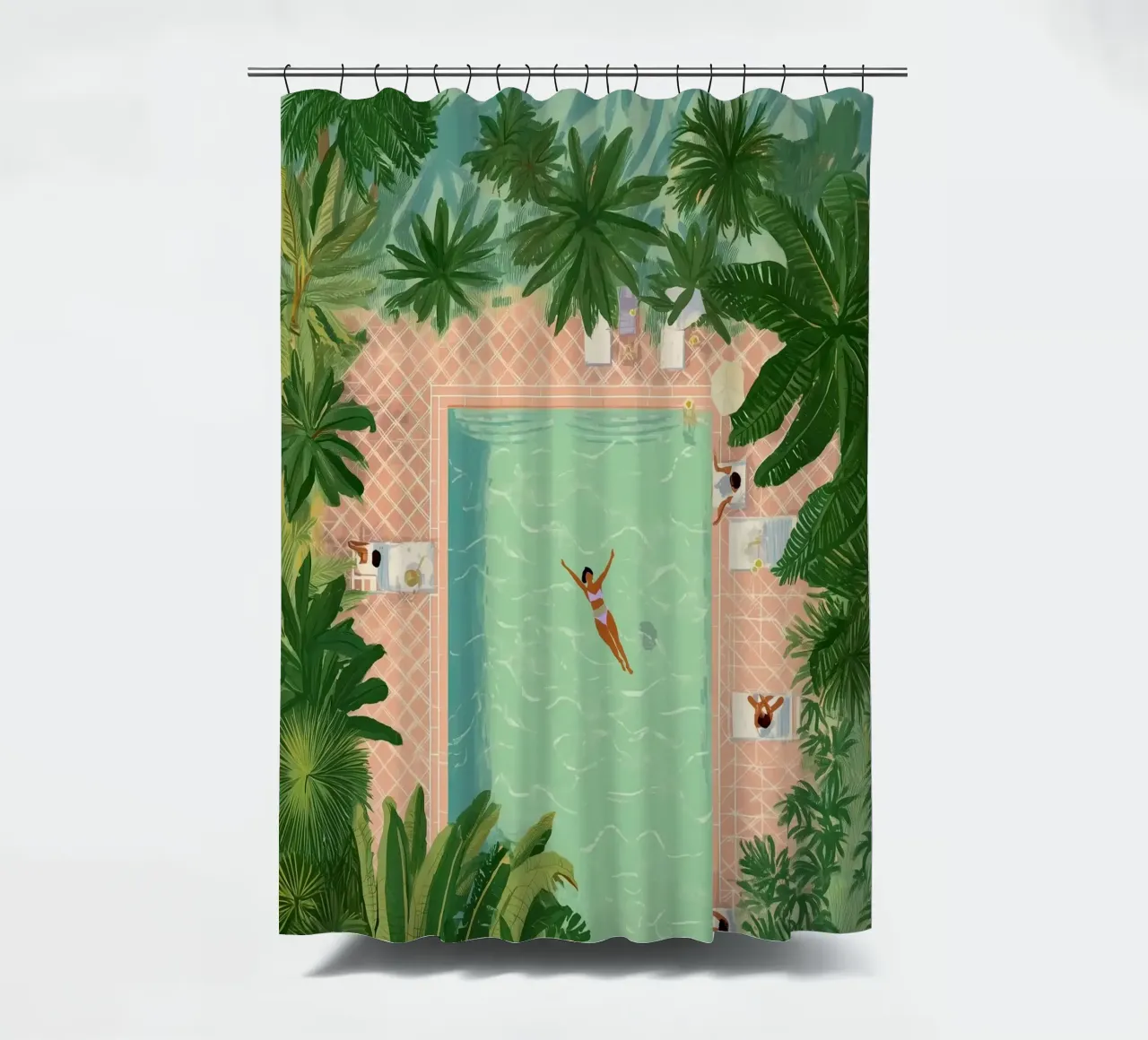 Floating Between Palms and Tiles tenda da doccia da Clara August