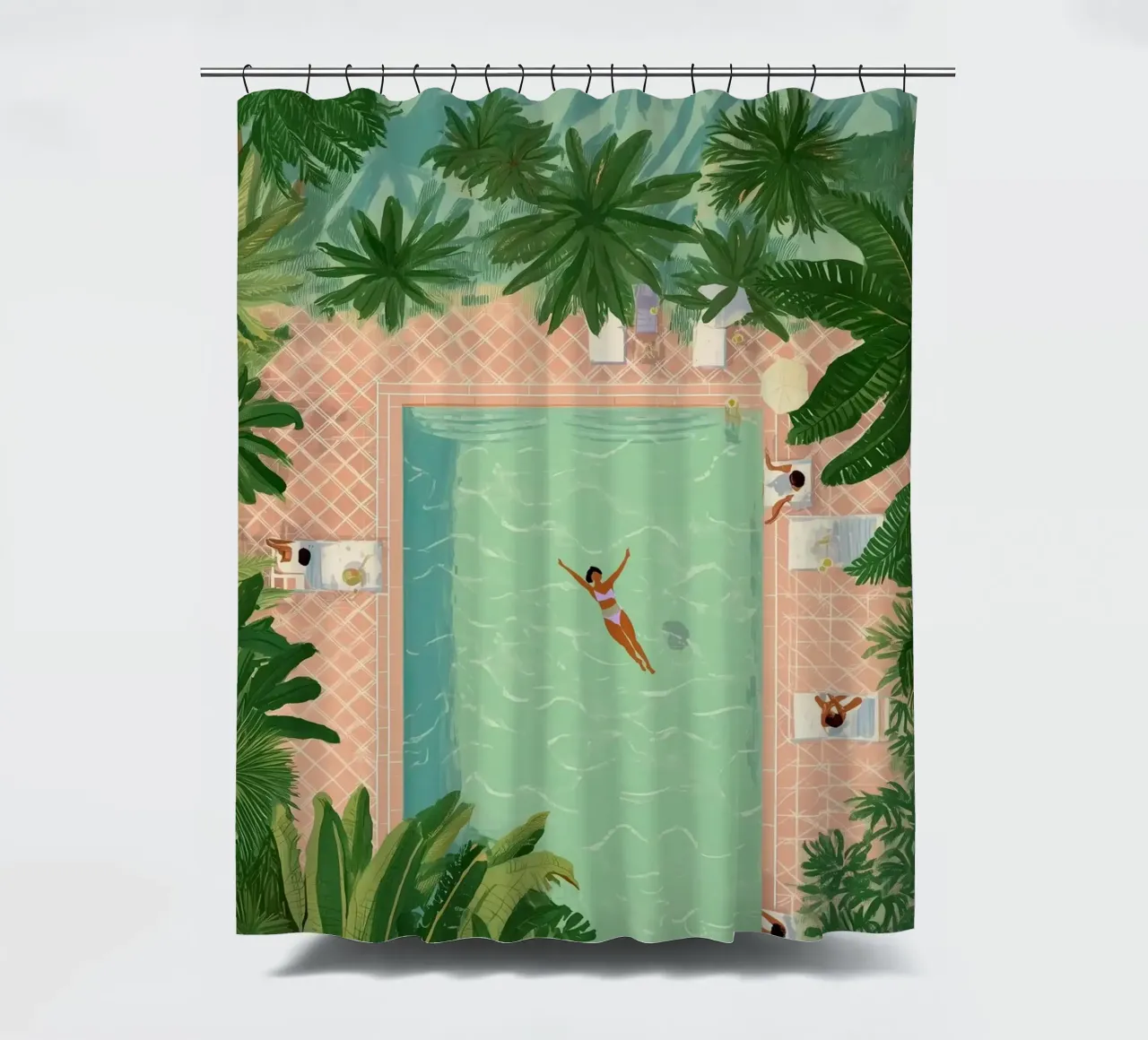 Floating Between Palms and Tiles tenda da doccia da Clara August