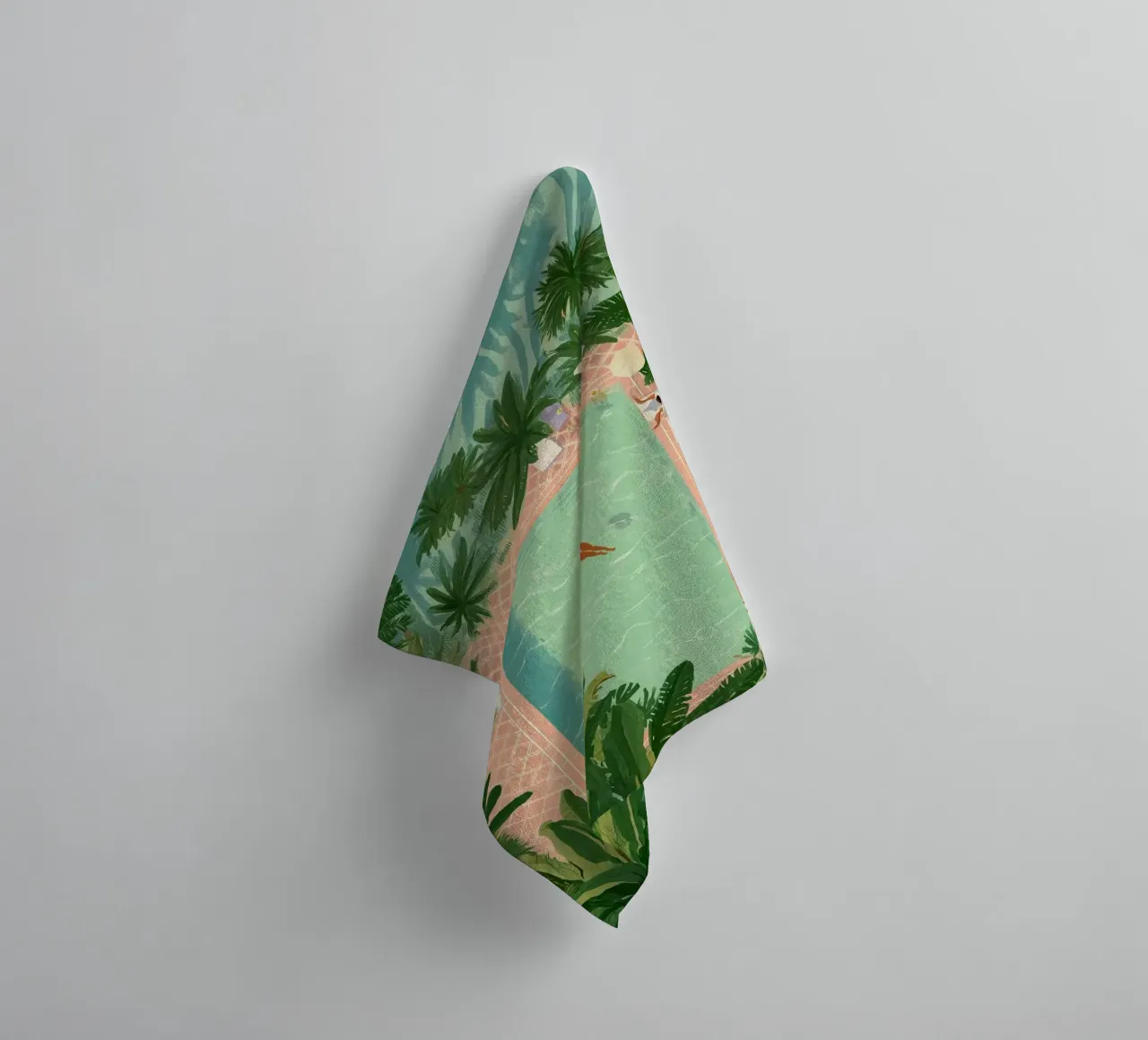 Floating Between Palms and Tiles badhanddoek van Clara August