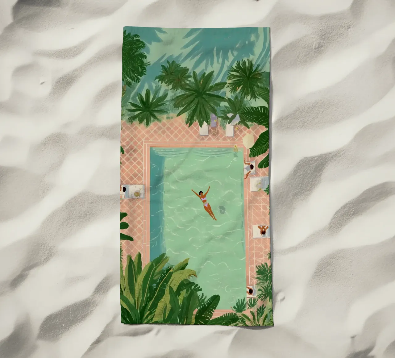 Floating Between Palms and Tiles telo mare da Clara August