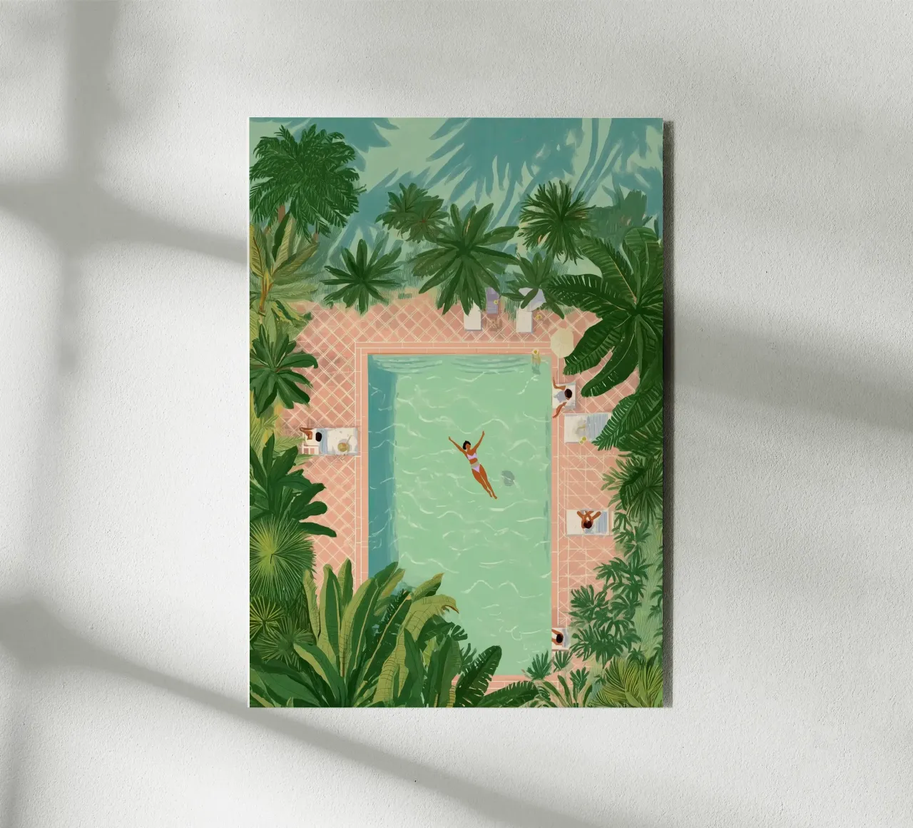 Floating Between Palms and Tiles alluminio dibond da Clara August