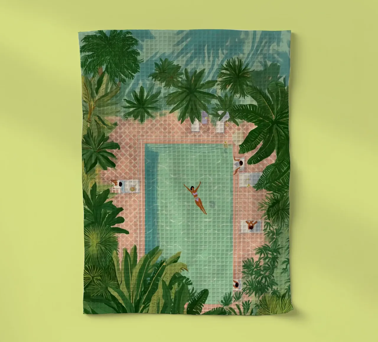 Floating Between Palms and Tiles theedoek van Clara August