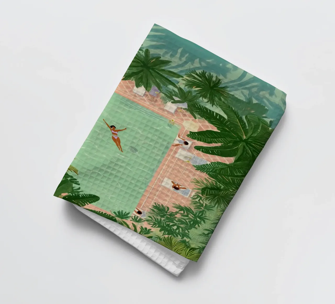 Floating Between Palms and Tiles theedoek van Clara August