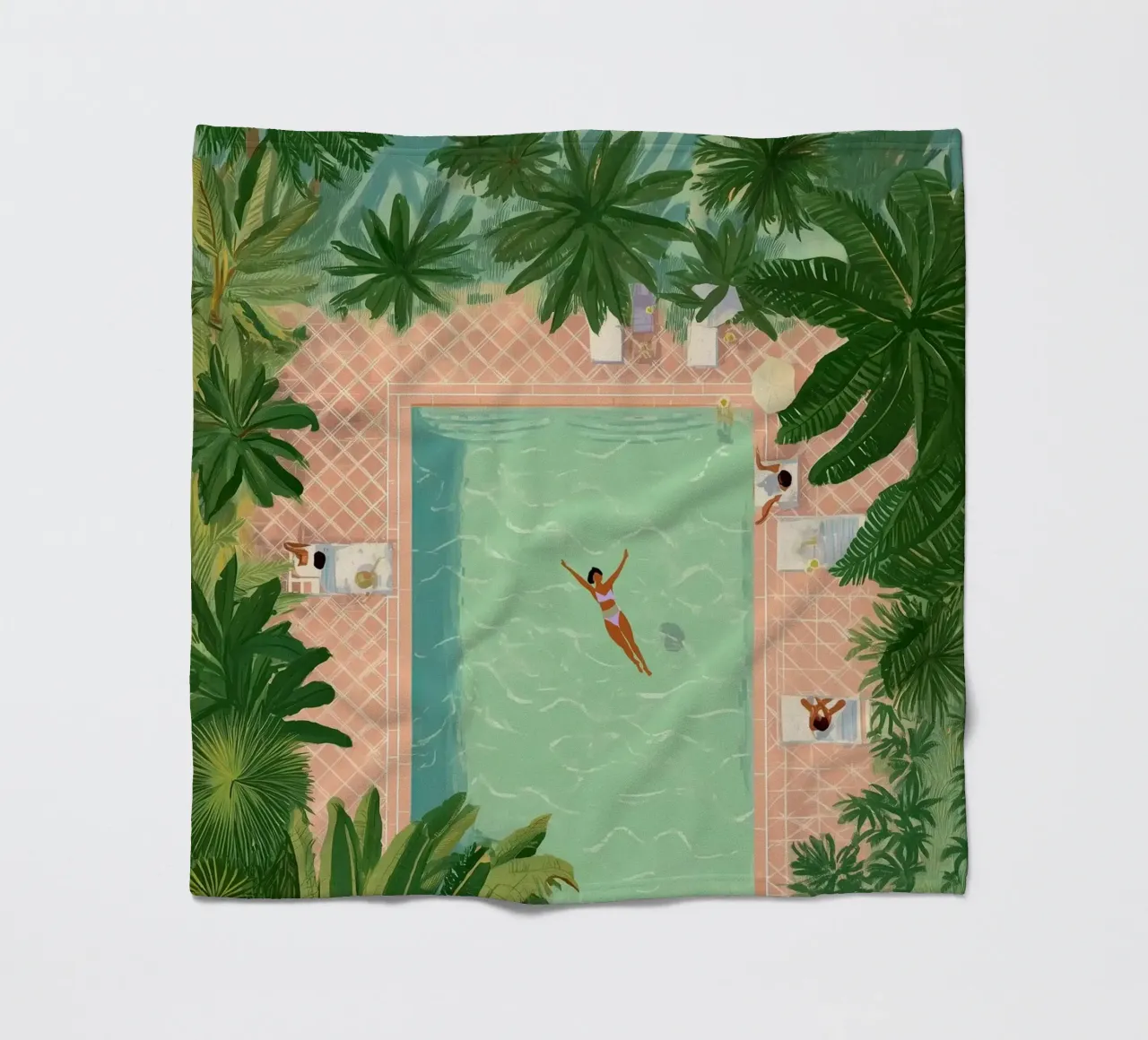 Floating Between Palms and Tiles coperta in pile da Clara August