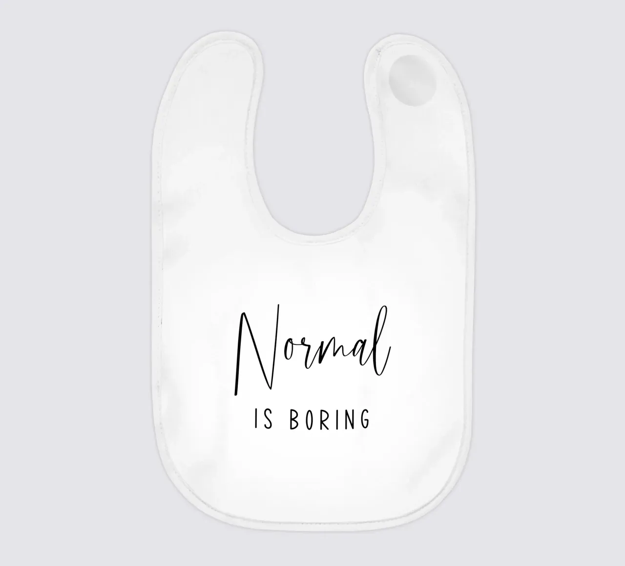 Normaal is saai baby slabbetje van Shark Printables
