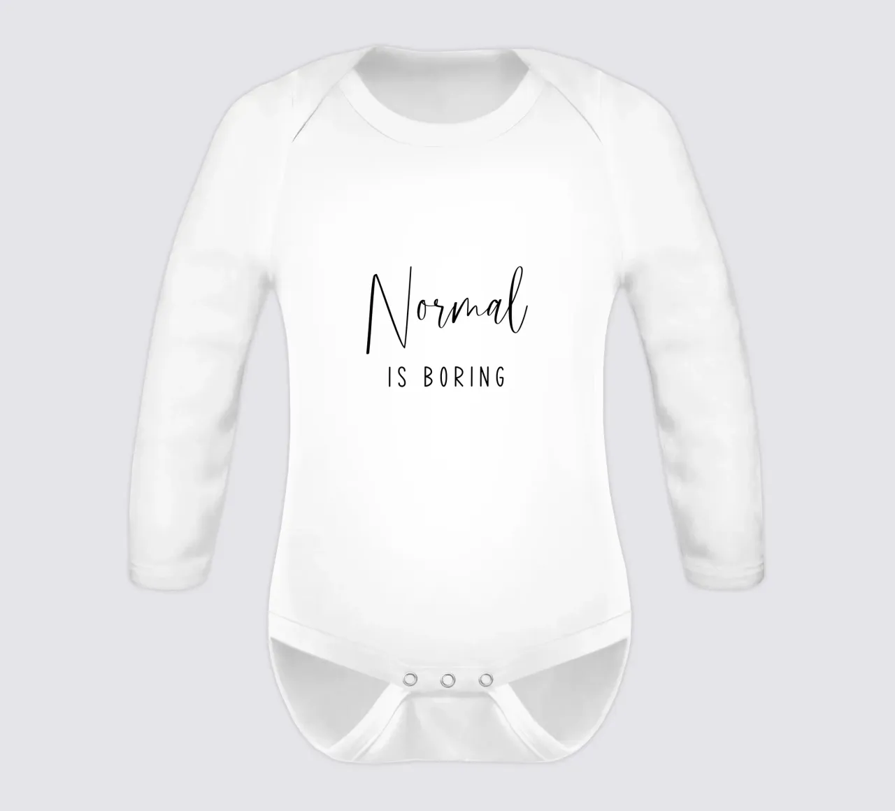 Normaal is saai babyrompertje lange mouwen van Shark Printables