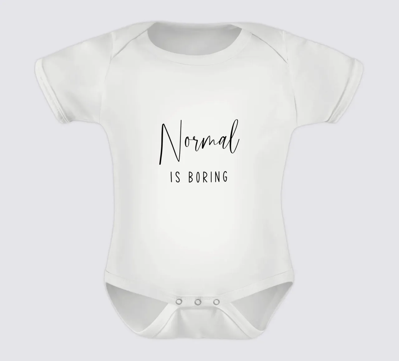 Normaal is saai babyrompertje korte mouwen van Shark Printables