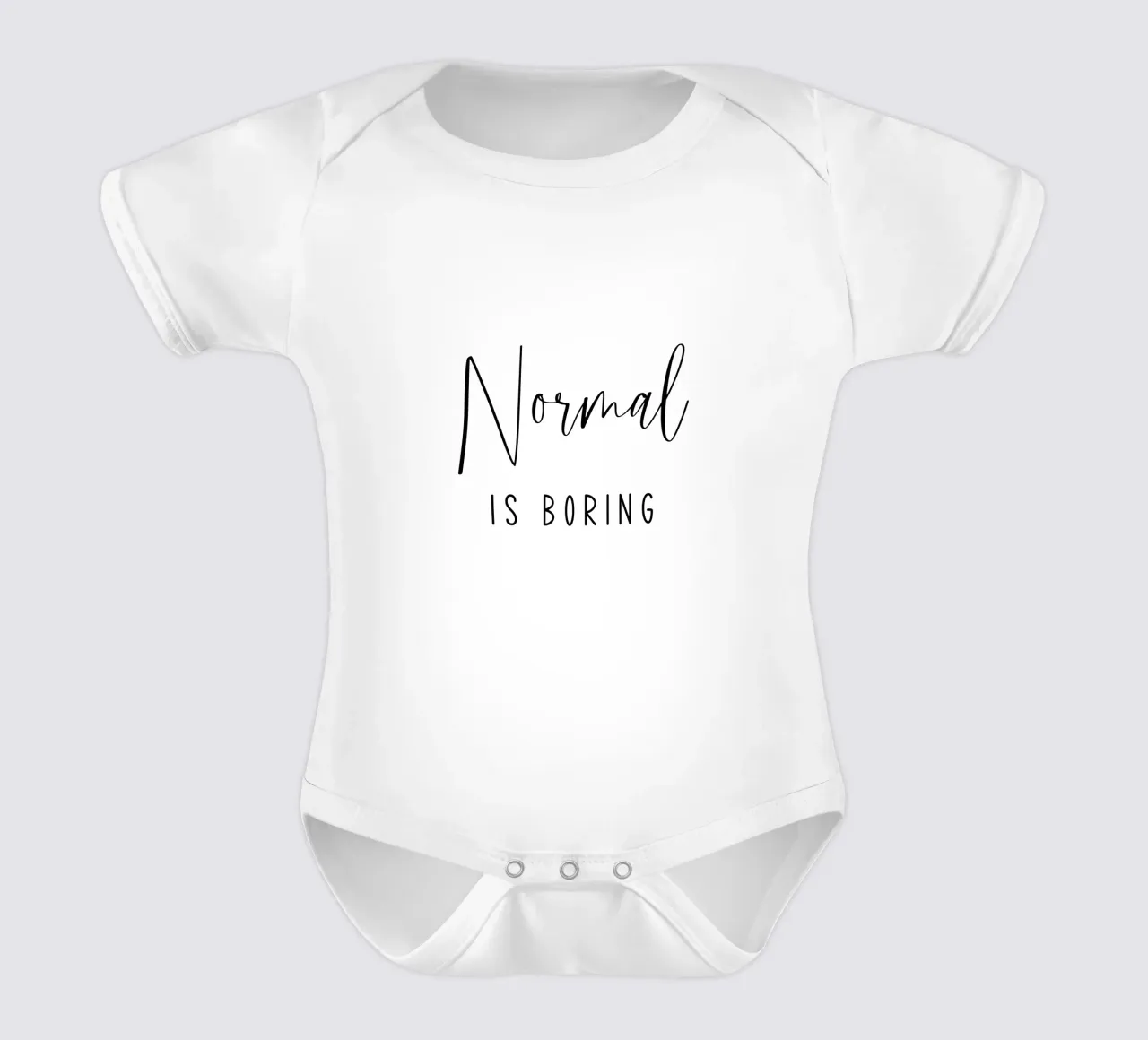 Normaal is saai babyrompertje korte mouwen van Shark Printables