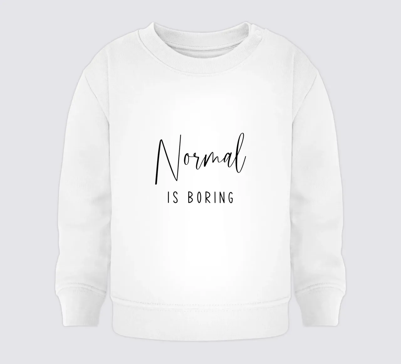 Normaal is saai baby sweatshirt van Shark Printables
