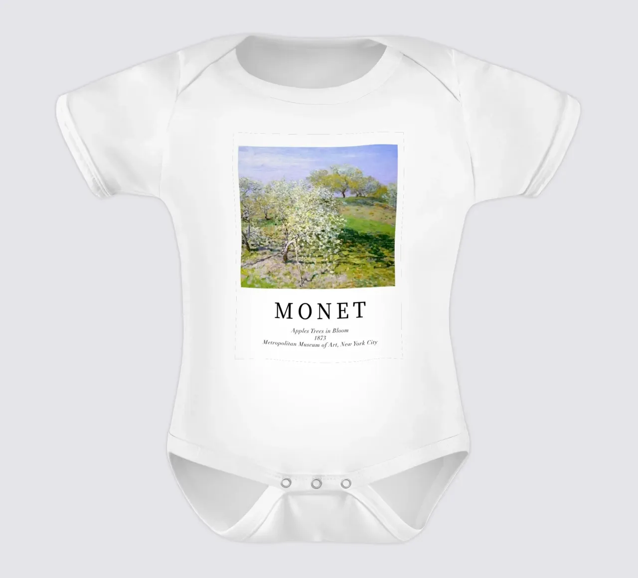 spiring scene with apple trees in bloom short-sleeve baby romper by SMG Store