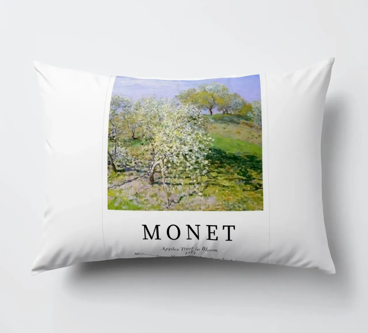 spiring scene with apple trees in bloom decorative cushion by SMG Store