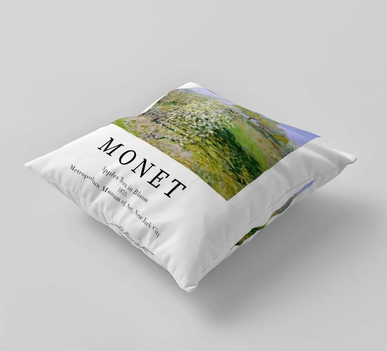 spiring scene with apple trees in bloom decorative cushion by SMG Store