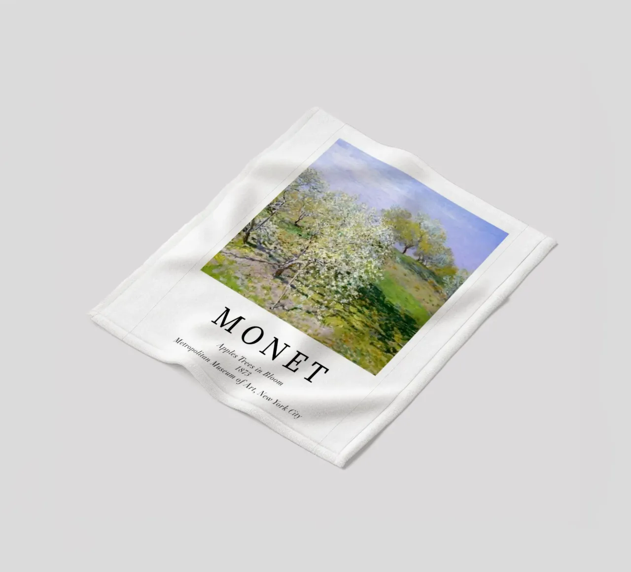 spiring scene with apple trees in bloom fleece blanket by SMG Store