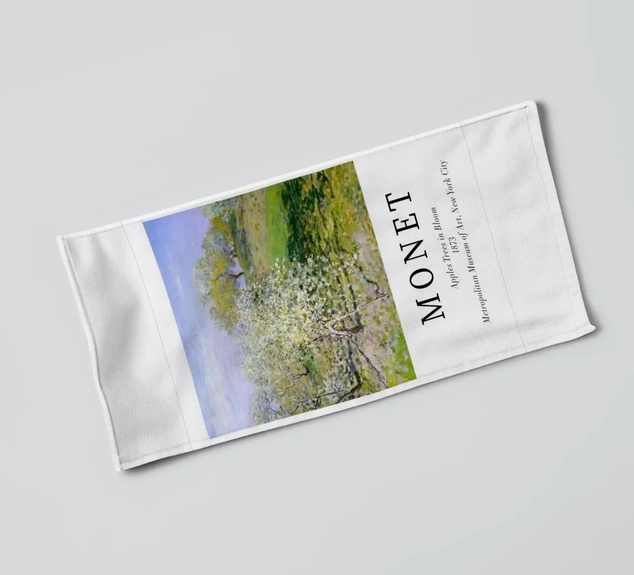 spiring scene with apple trees in bloom towel by SMG Store