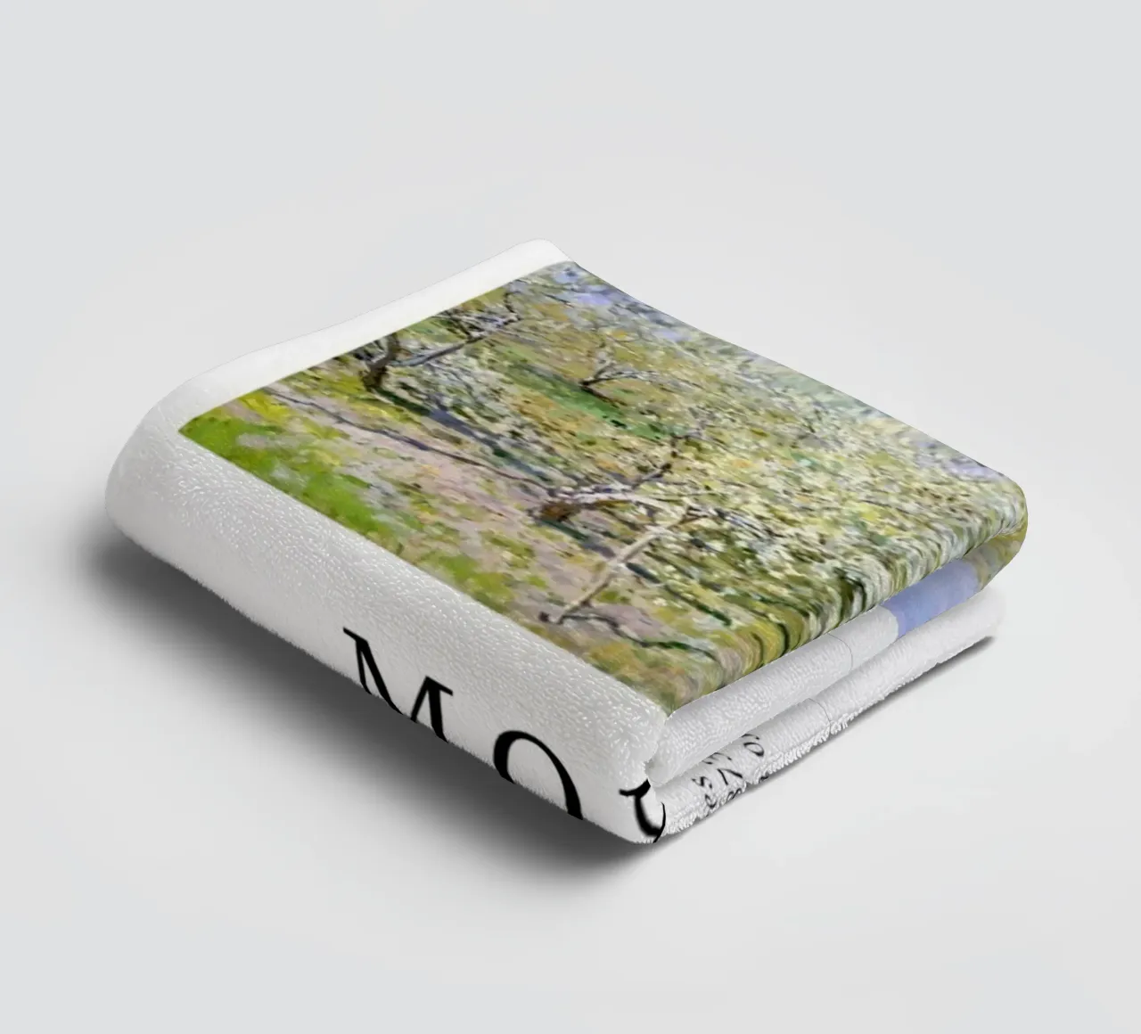 spiring scene with apple trees in bloom towel by SMG Store