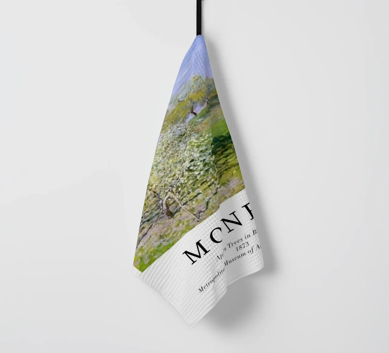 spiring scene with apple trees in bloom tea towel by SMG Store
