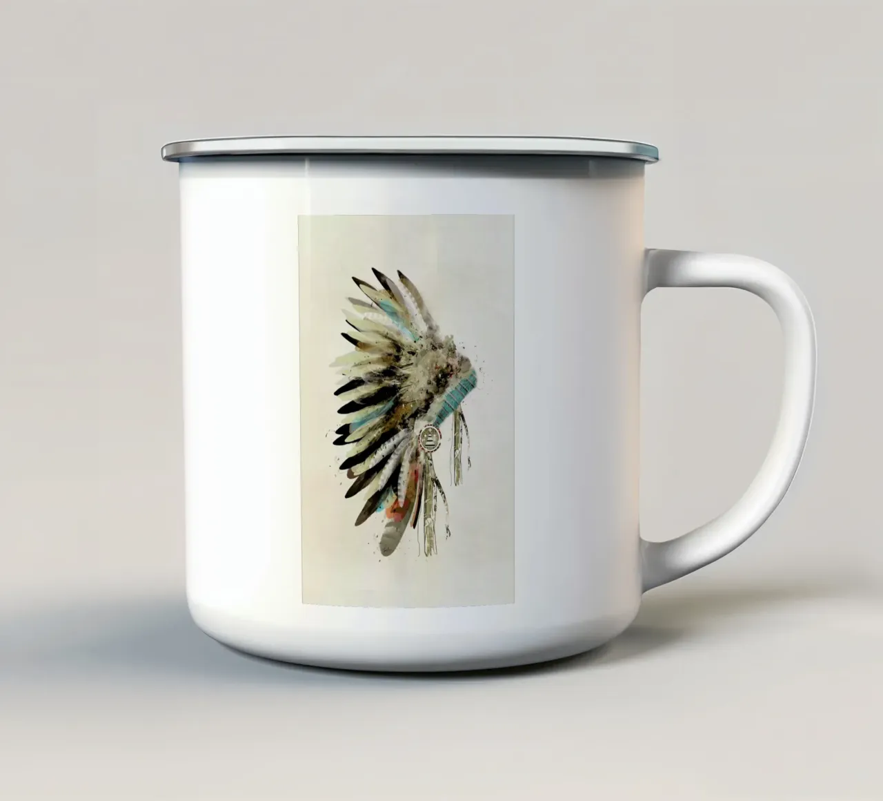 Headdress tazza in smalto da Brian Buckley