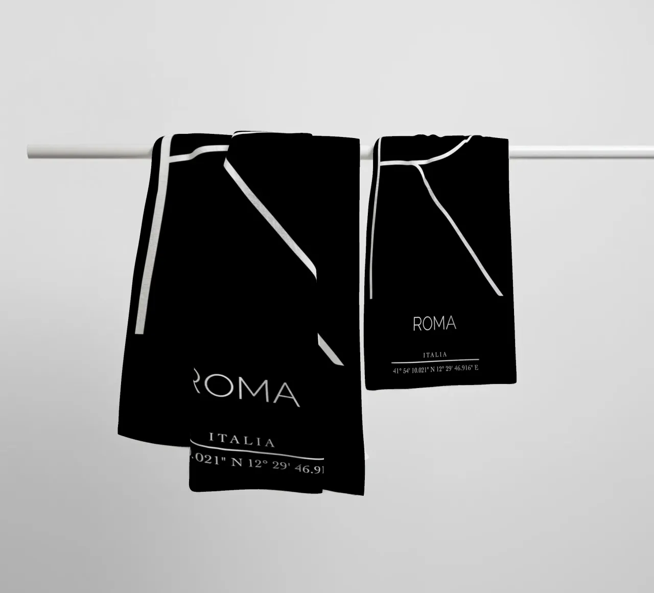 ROMA - nero asciugamano da bagno da CityLights
