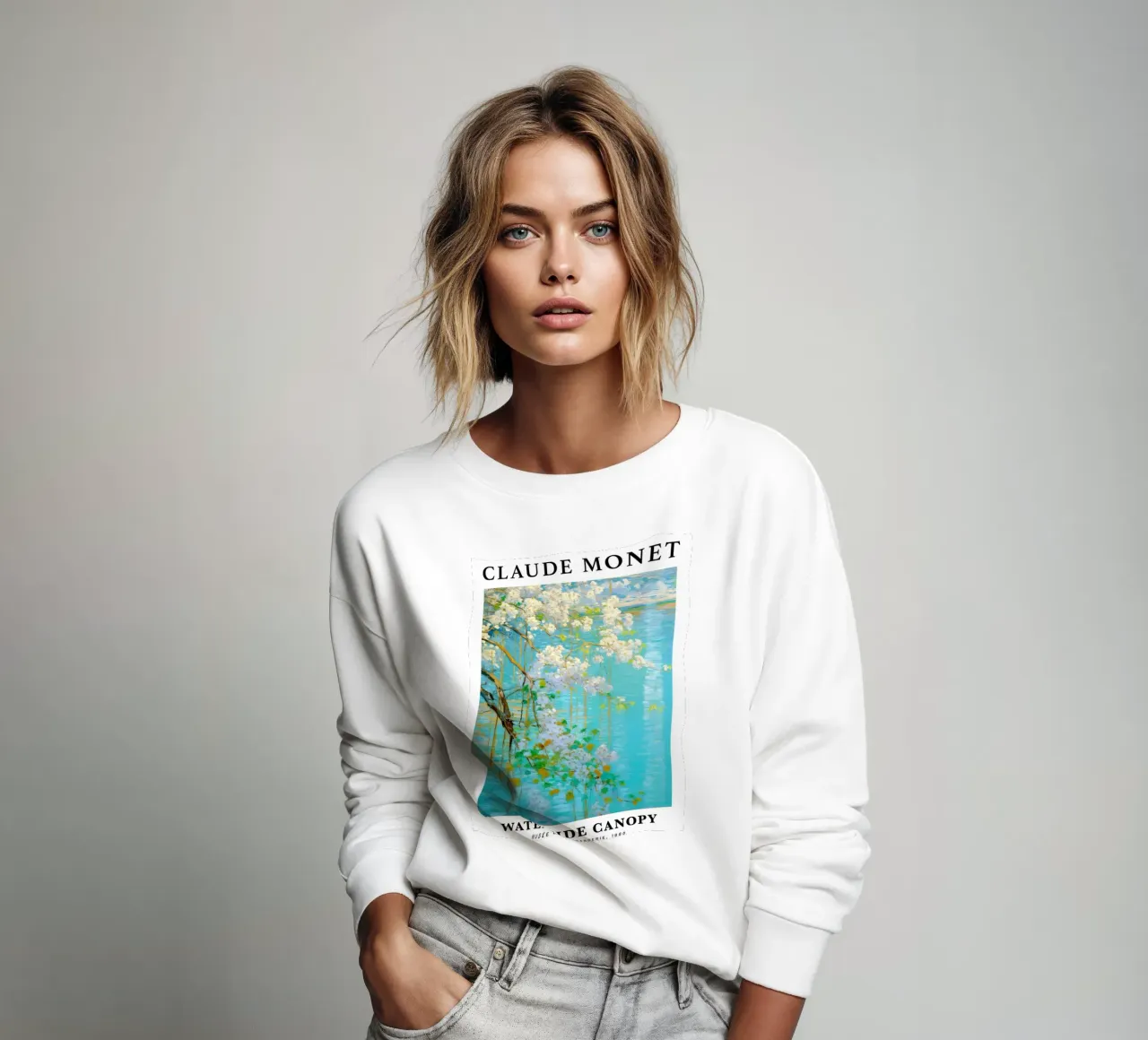 vue naturelle d'un jardin d'eau et de nénuphars sweat de SMG Store