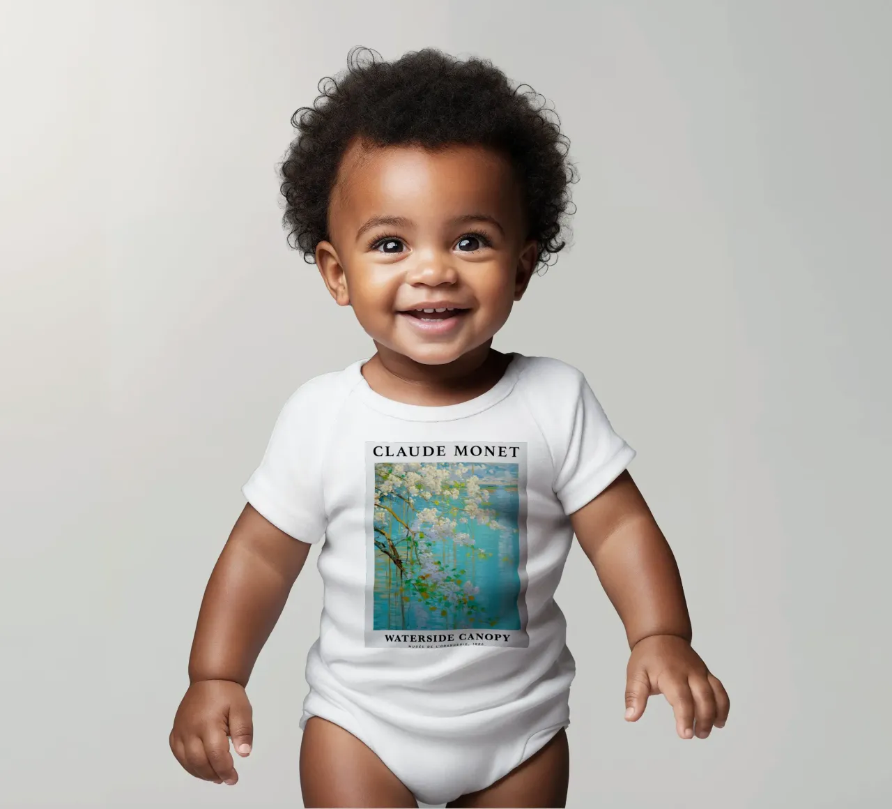 vue naturelle d'un jardin d'eau et de nénuphars body bébé de SMG Store