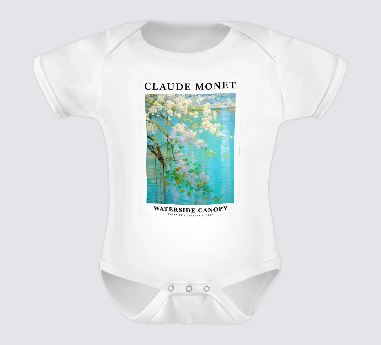 vue naturelle d'un jardin d'eau et de nénuphars body bébé de SMG Store