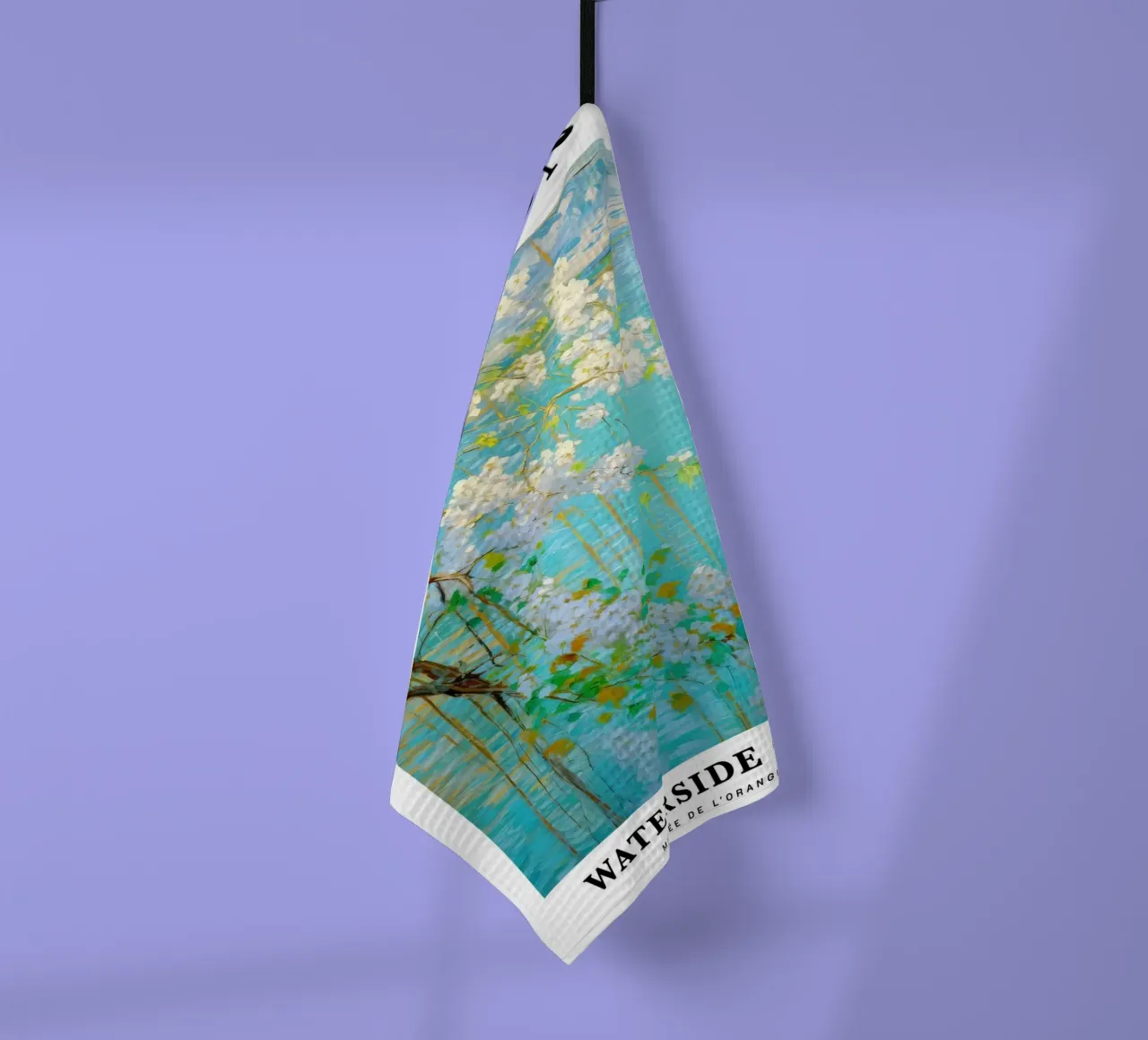 vue naturelle d'un jardin d'eau et de nénuphars torchon de SMG Store
