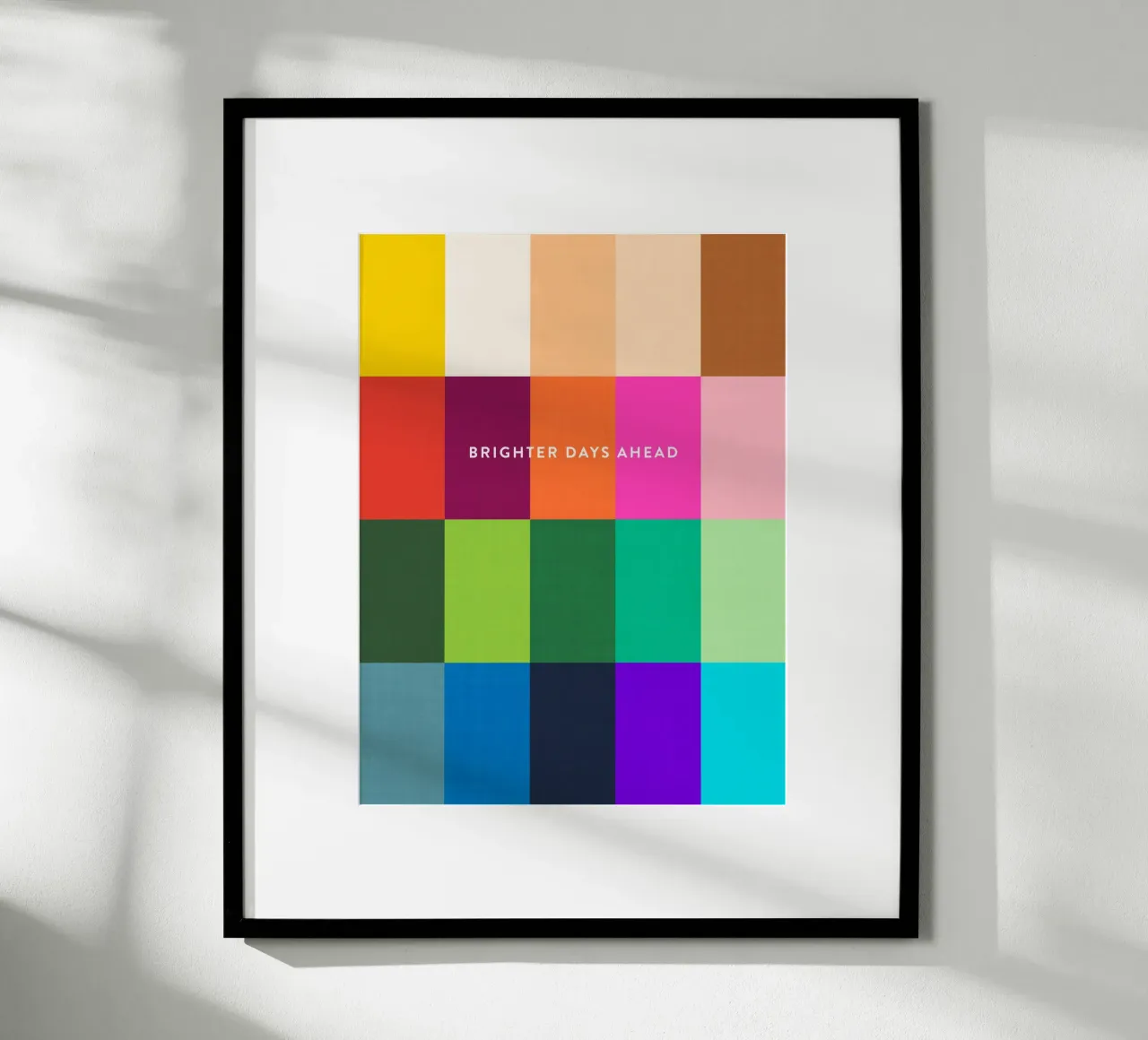 Helle Schecks - hellere Tage stehen bevor Poster mit Holzrahmen von Dominique Vari Abstract