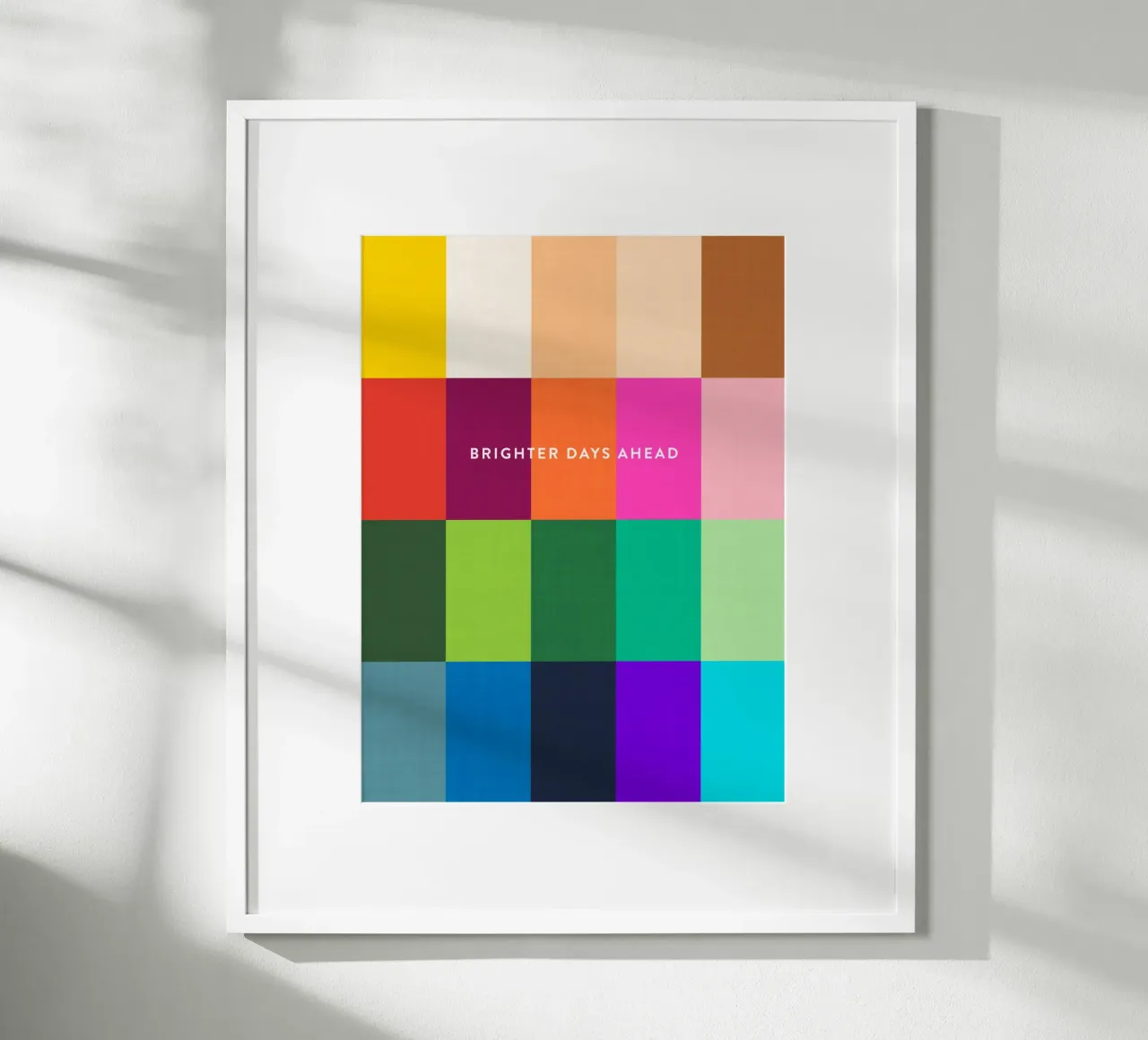 Helle Schecks - hellere Tage stehen bevor Poster mit Holzrahmen von Dominique Vari Abstract