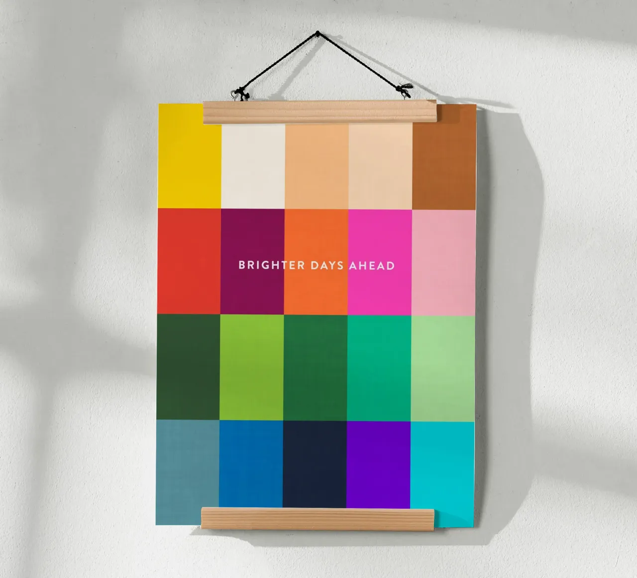 Helle Schecks - hellere Tage stehen bevor Poster mit Holzrahmen von Dominique Vari Abstract