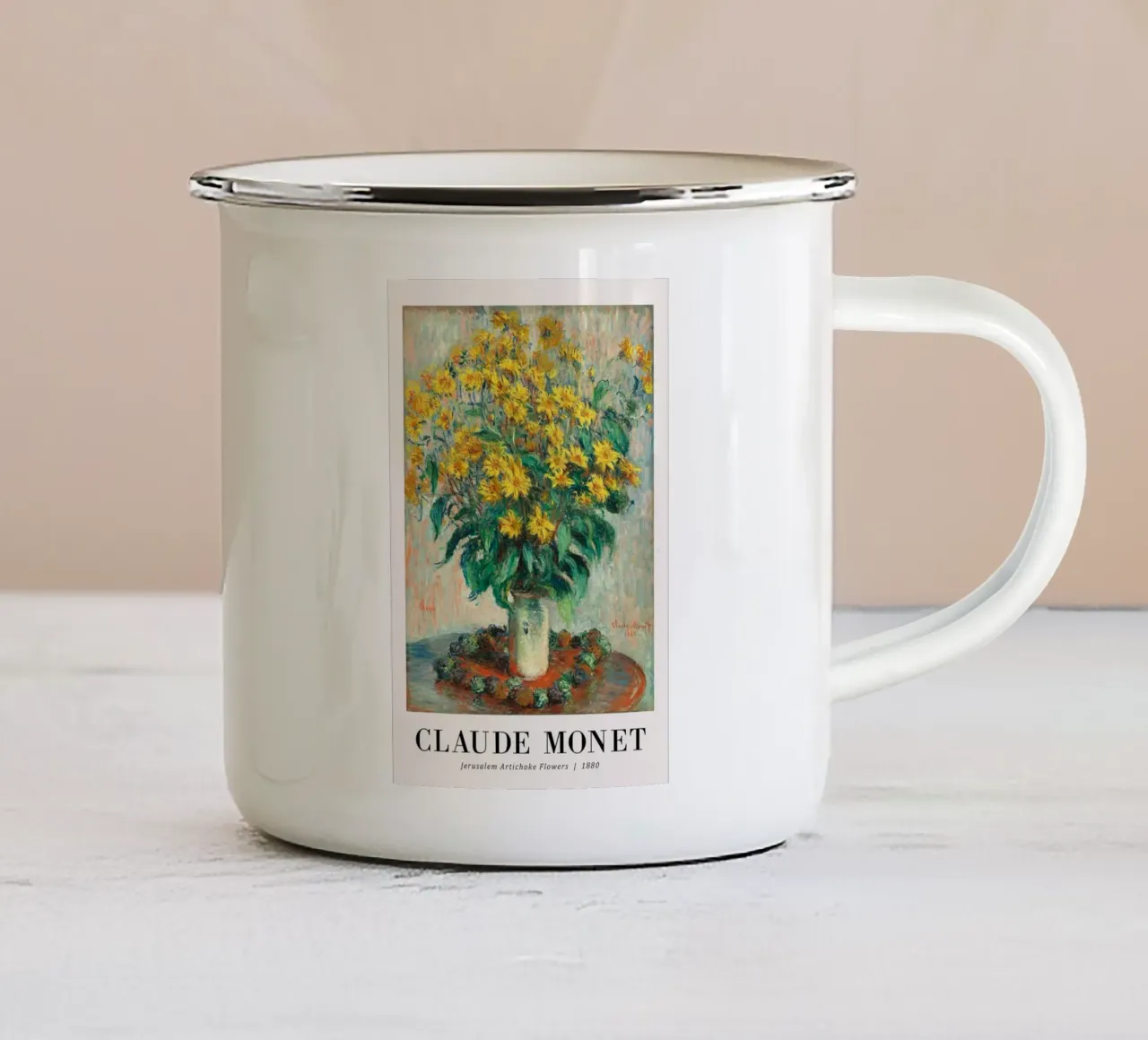 girasoli in vaso tazza in smalto da SMG Store