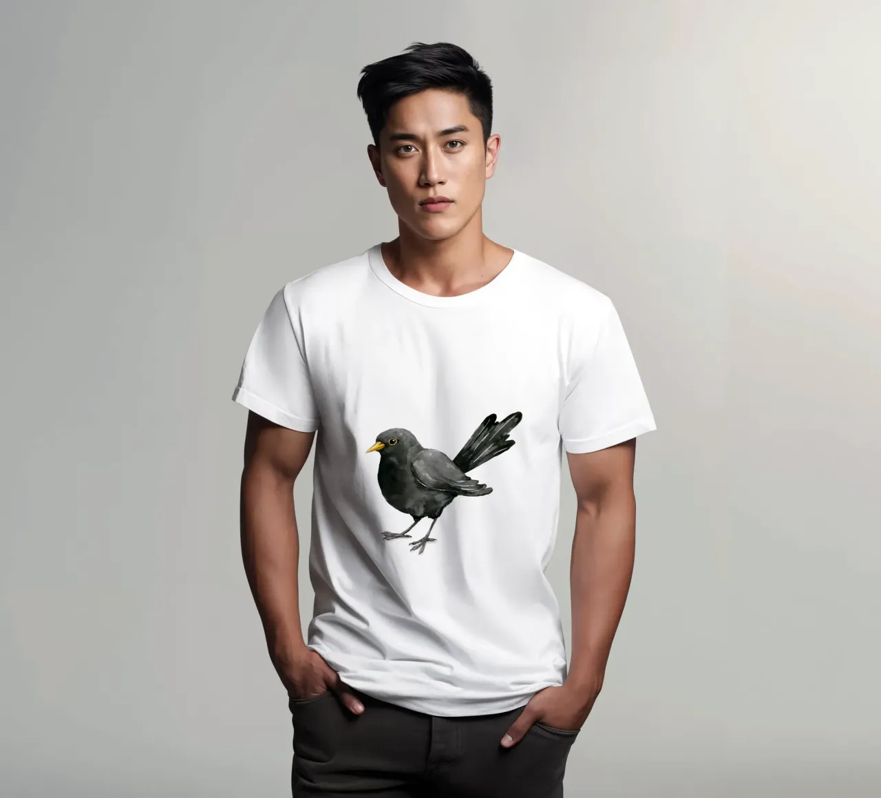 Blackbird ink drawing t-shirt by BwiseLizzy
