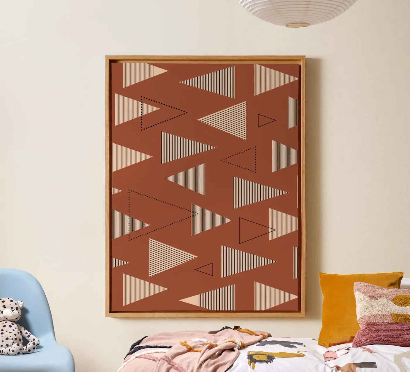Geometric triangle var pattern canvas by Little Dean