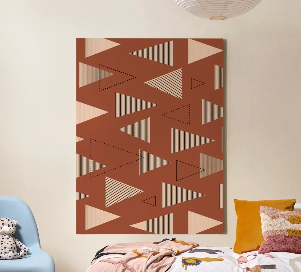 Geometric triangle var pattern canvas by Little Dean