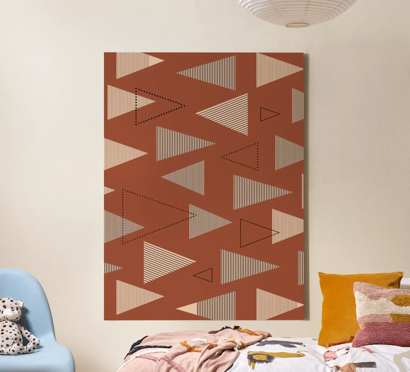 Geometrisch driehoek var patroon canvas van Little Dean