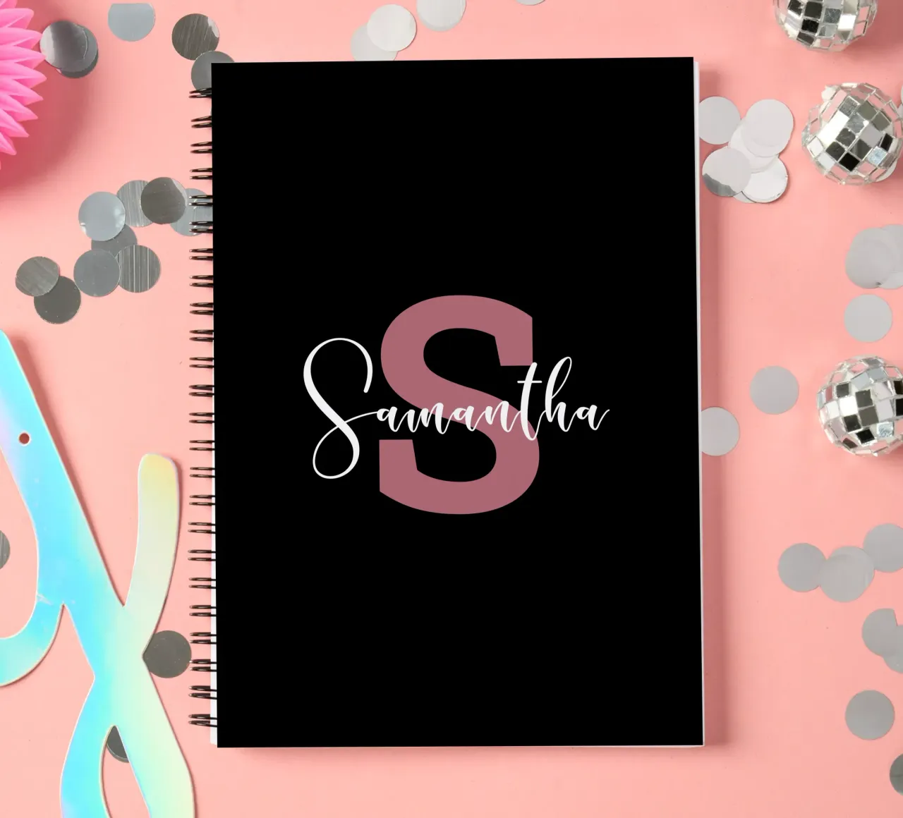 Personalized Monogram Name spiral notebook by Shark Printables