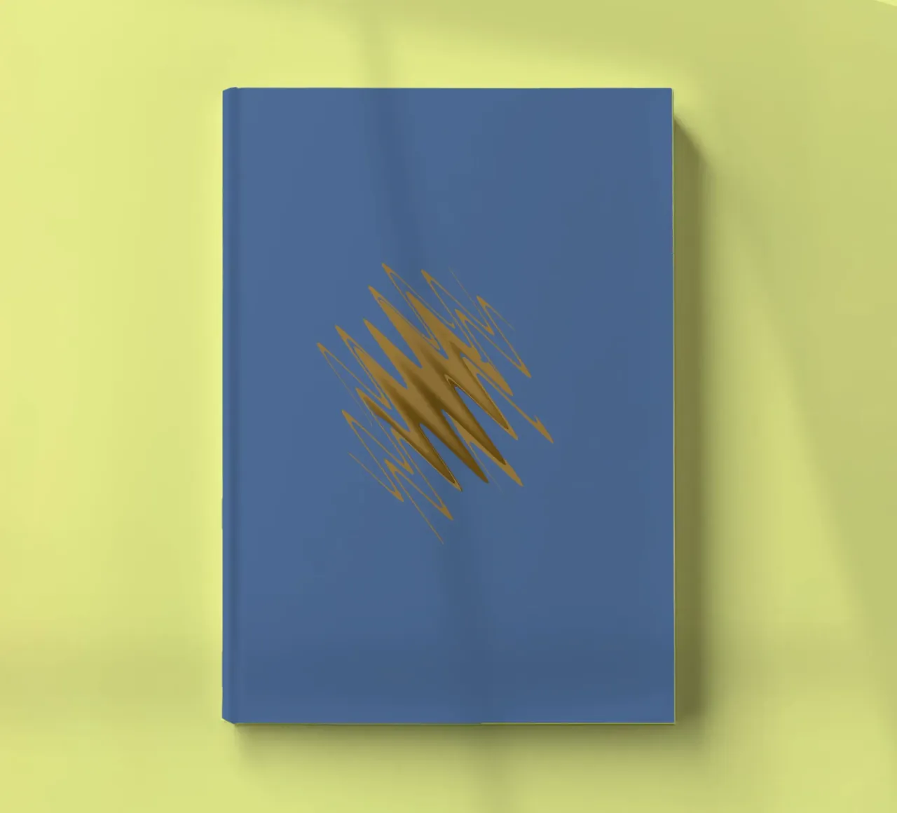 Yellow zigzag pattern on a blue background notebook by Something for you