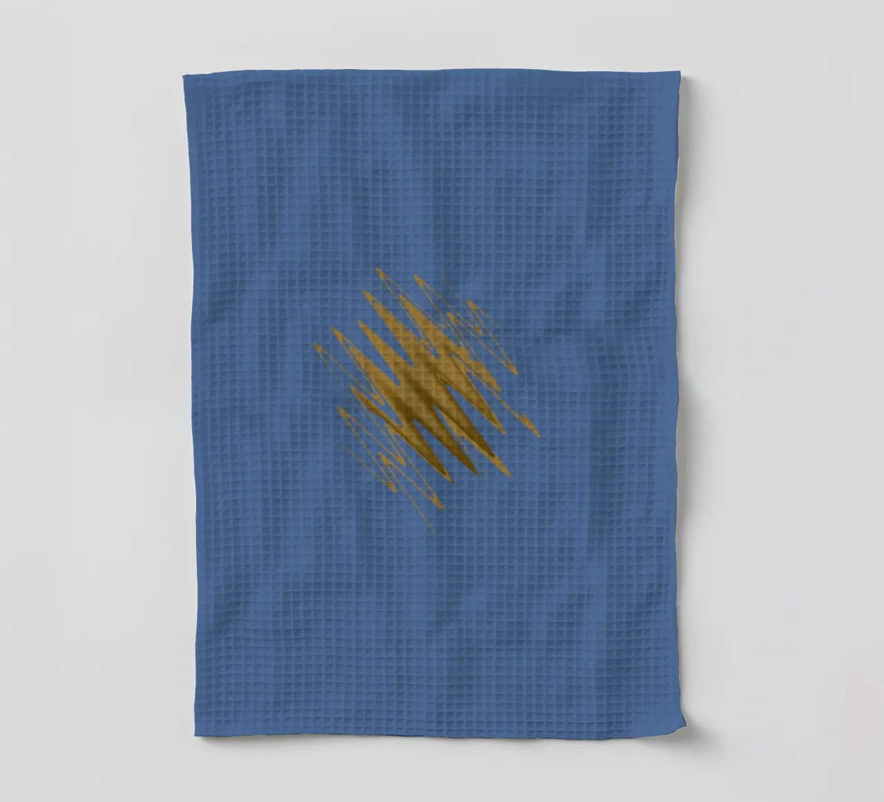 Motif zigzag jaune sur fond bleu torchon de Something for you