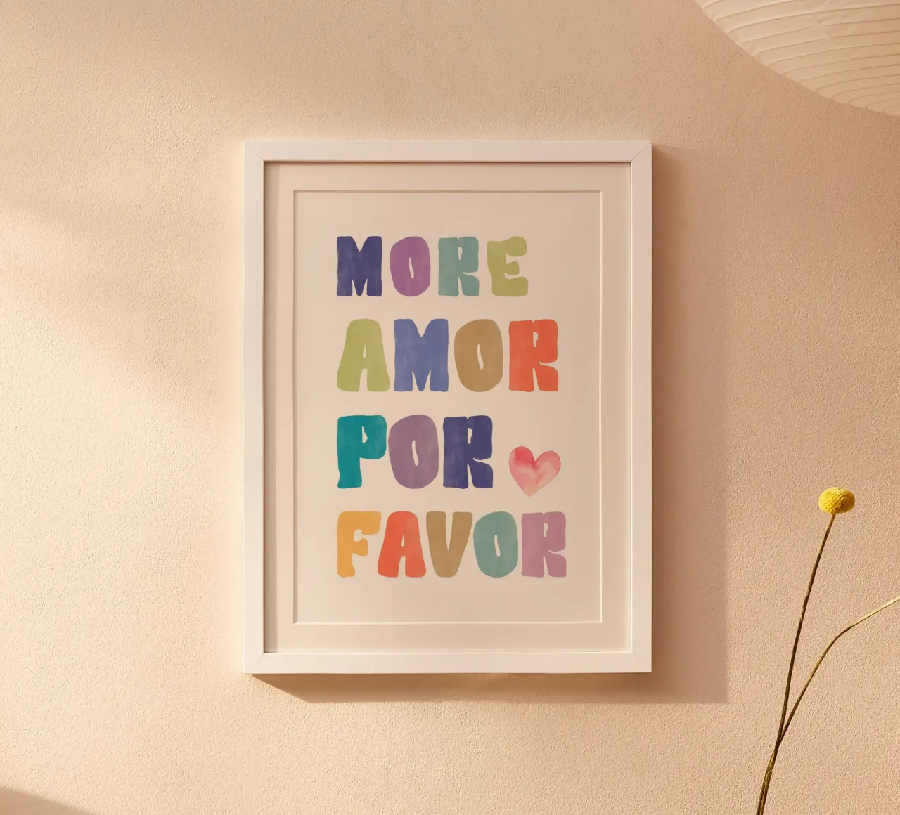More amor por favor Poster mit Aluminium Rahmen von PinkCandyWalls