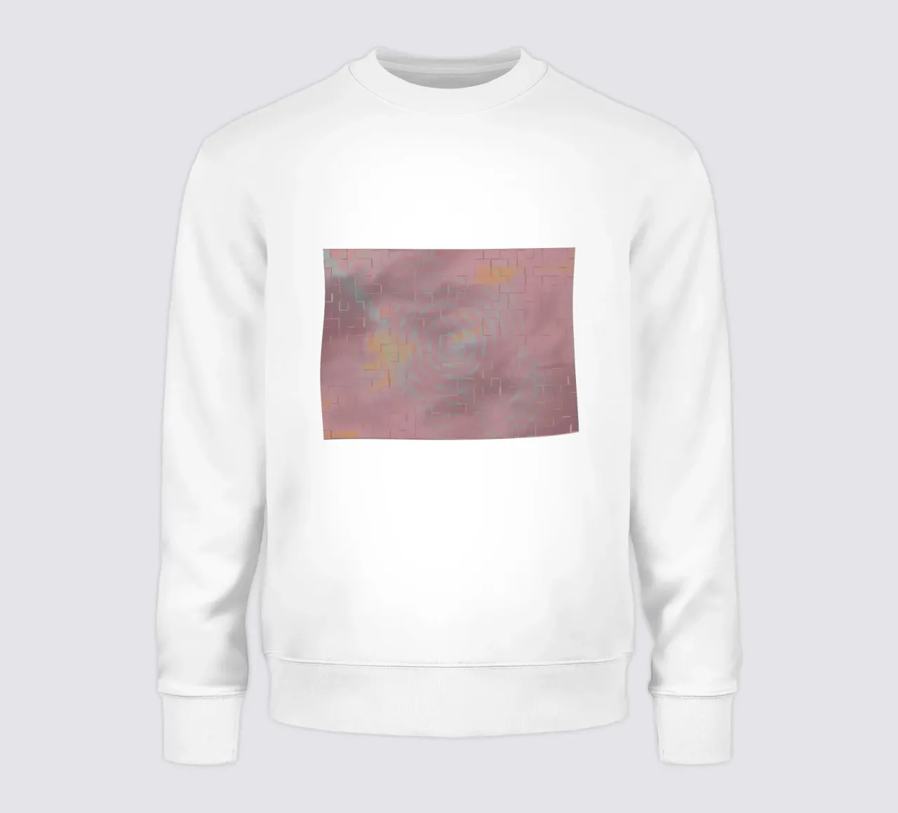 Abstract circular pattern in the colours purple and pink sweatshirt by Something for you
