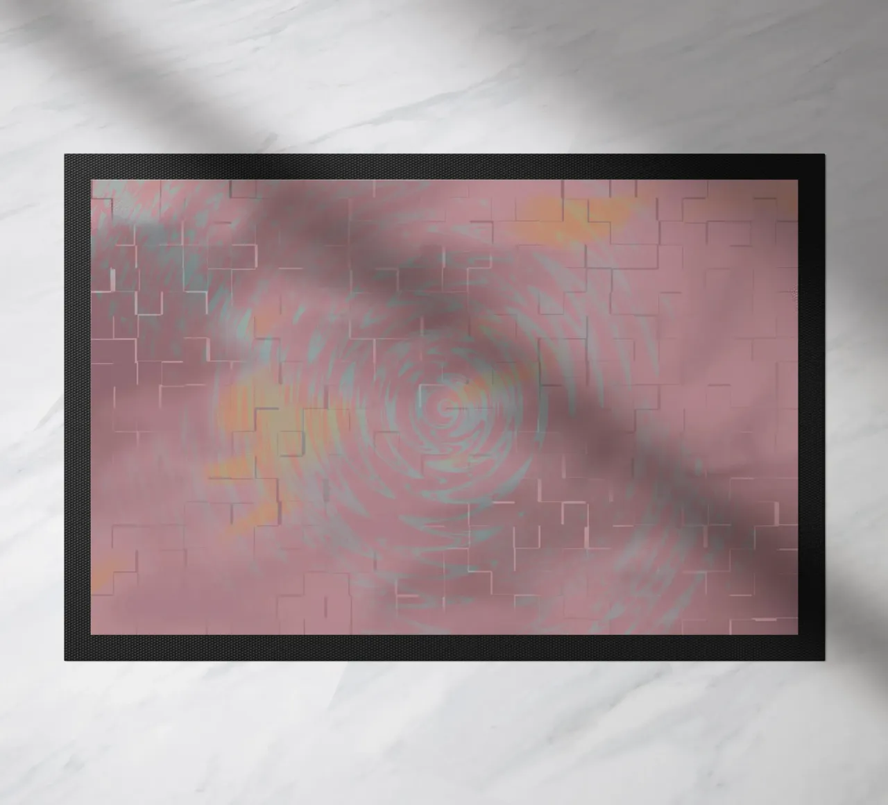 Abstract circular pattern in the colours purple and pink doormat by Something for you