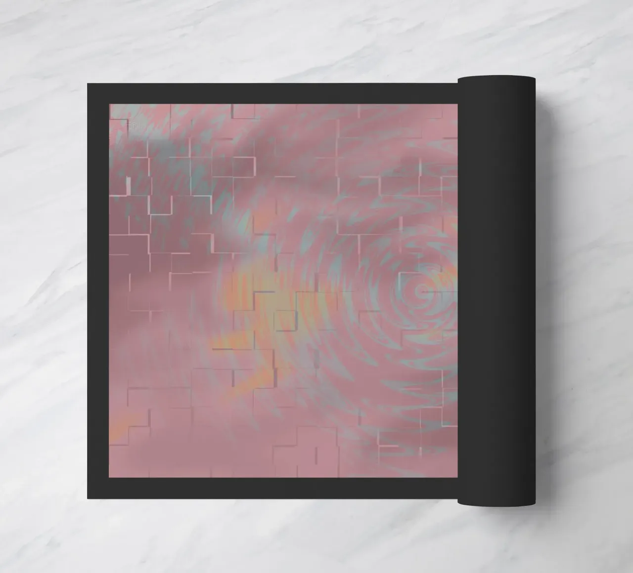 Abstract circular pattern in the colours purple and pink doormat by Something for you