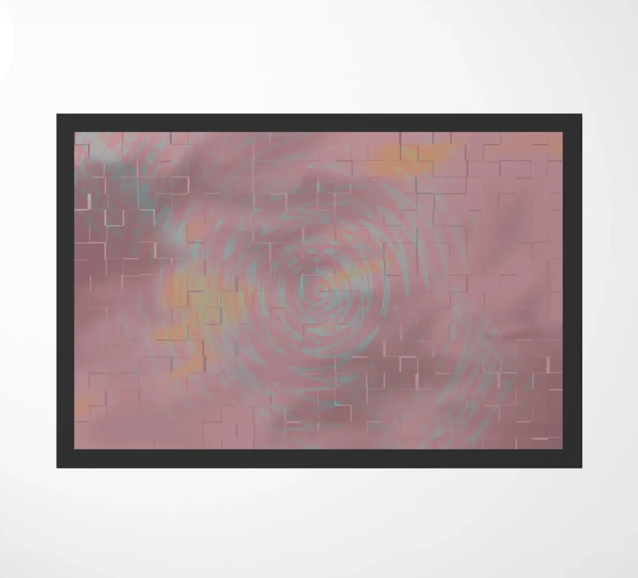 Abstract circular pattern in the colours purple and pink doormat by Something for you