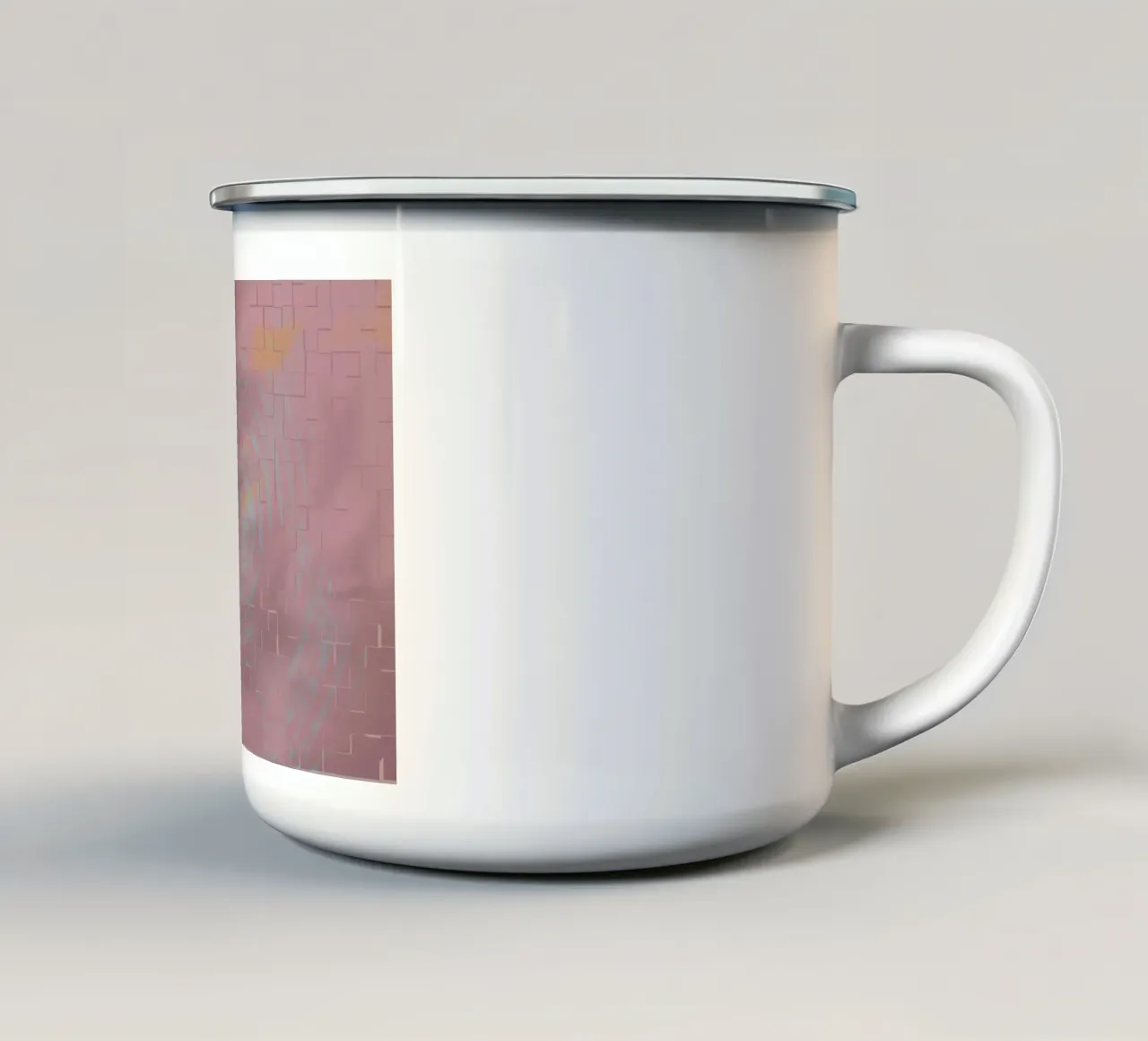 Abstract circular pattern in the colours purple and pink enamel mug by Something for you