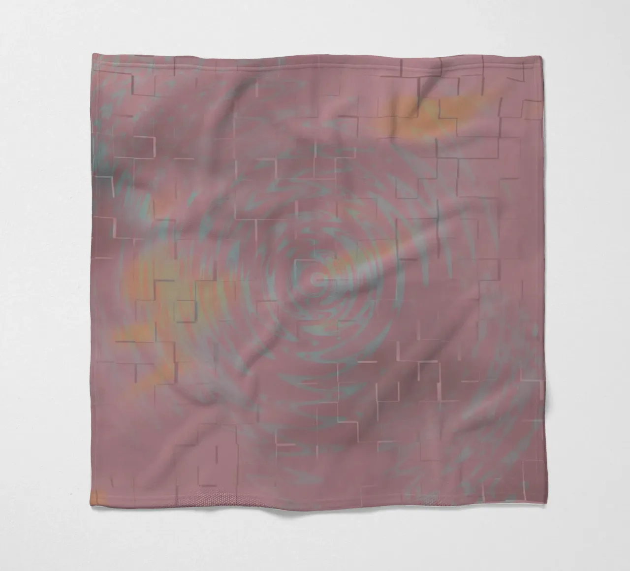 Abstract circular pattern in the colours purple and pink fleece blanket by Something for you