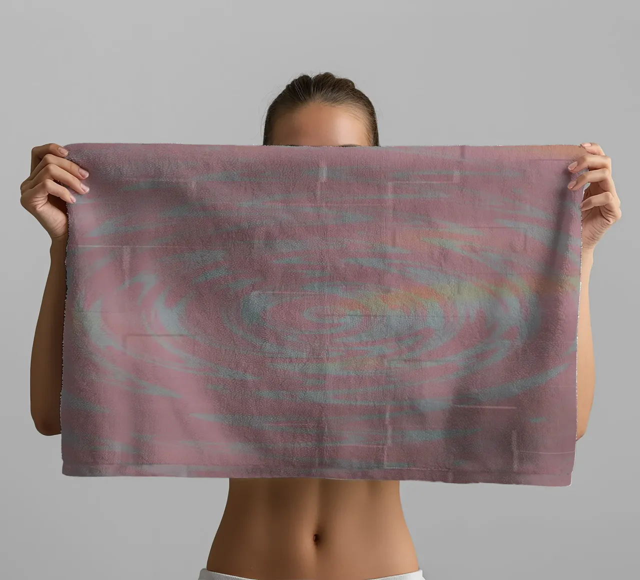 Abstract circular pattern in the colours purple and pink towel by Something for you